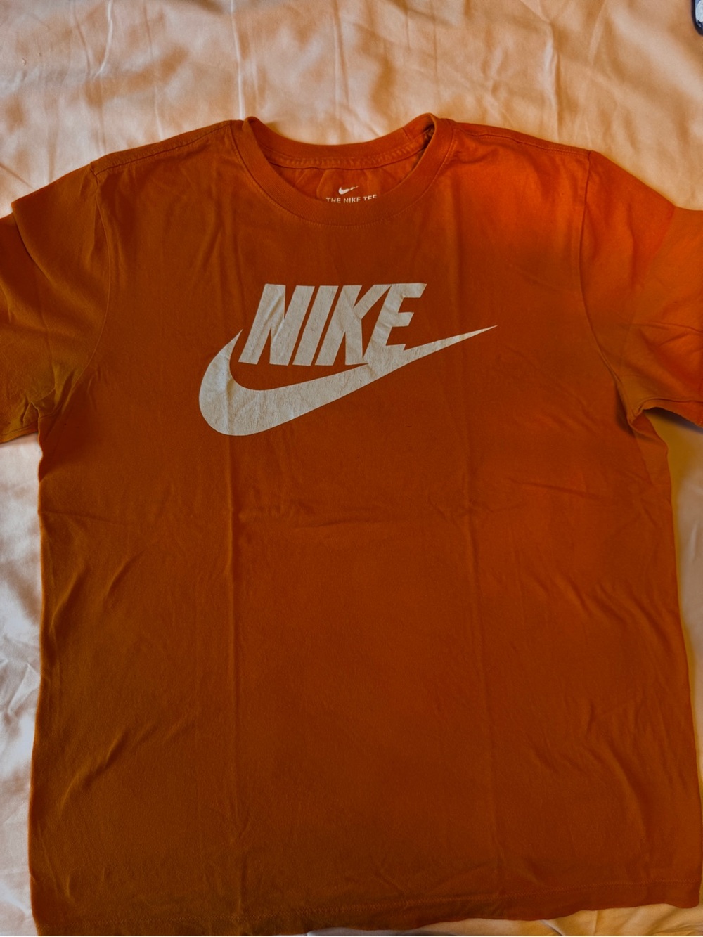 Nike Orange Short-Sleeve Tee with White Swoosh